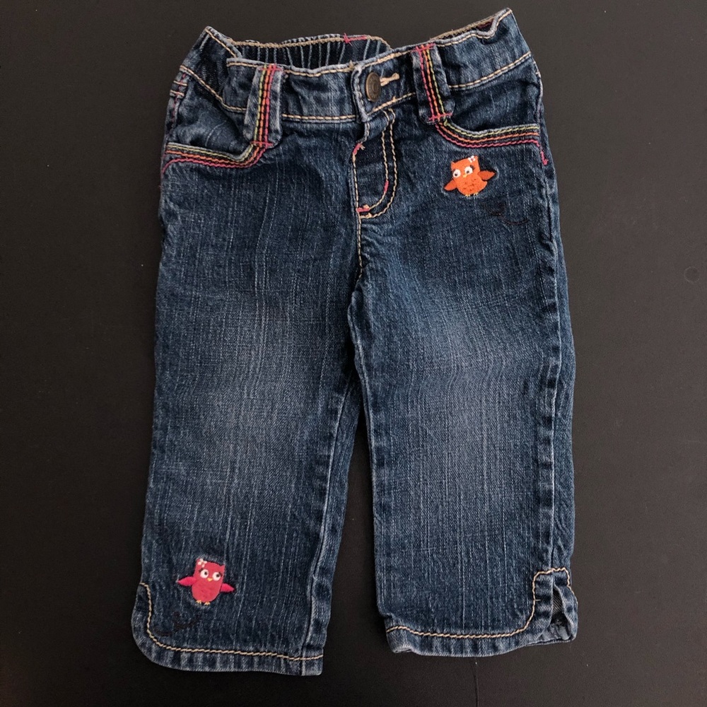 Gymboree Fall Homecoming Denim Owl Jeans Size 12-18 Months
